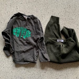 Zara long sleeve New York shirt 3-4 years, and knit pants 3-4 years